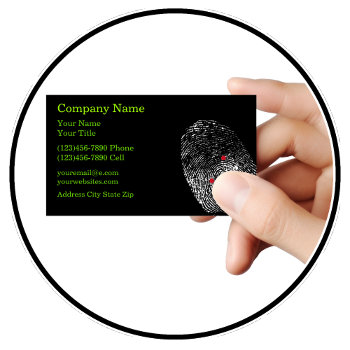 Security Protection Fingerprint Business Cards by Luckyturtle at Zazzle