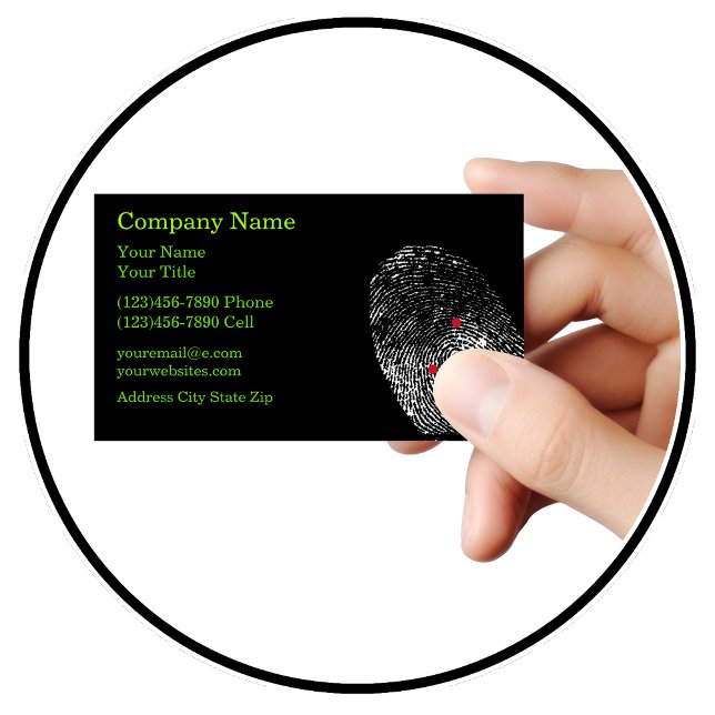 Security Protection Fingerprint Business Cards (Creator Uploaded)