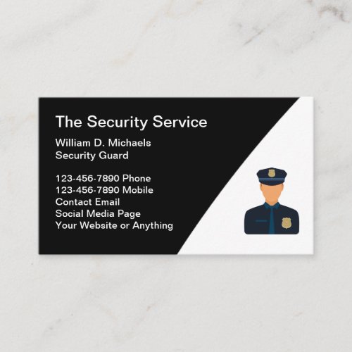 Security Services Business Card Modern Template