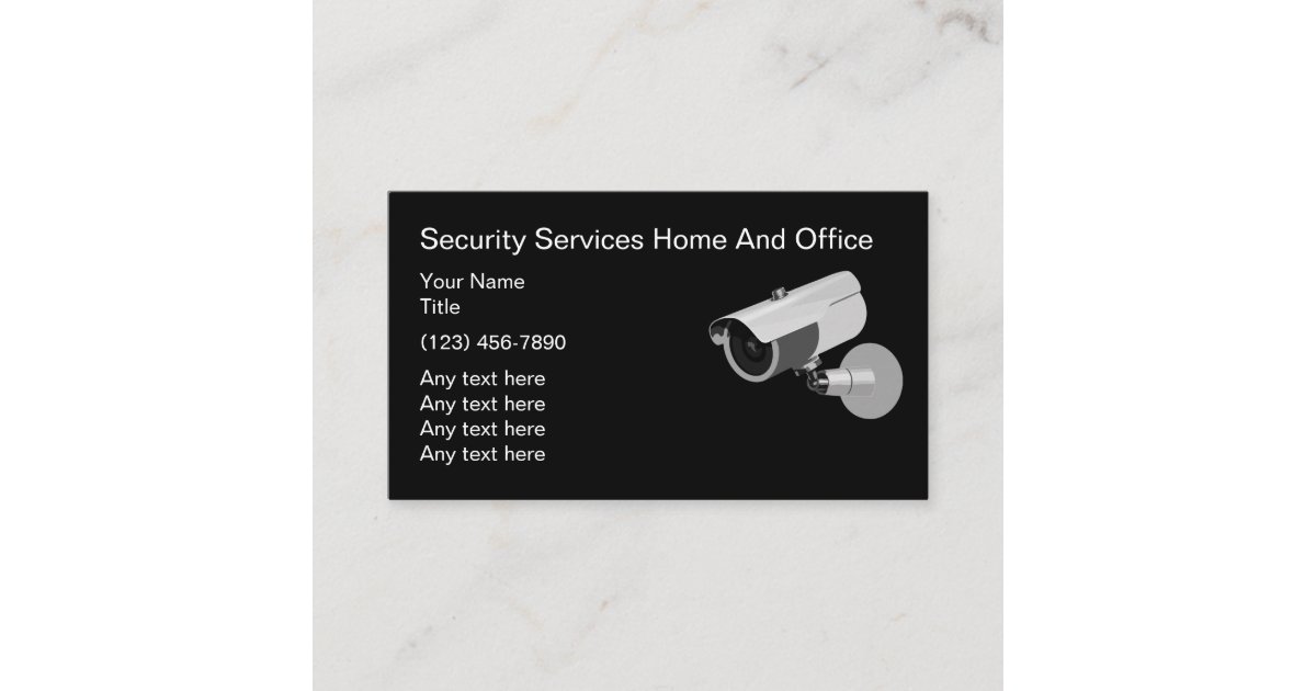 Security Services Business Card With Video Camera | Zazzle