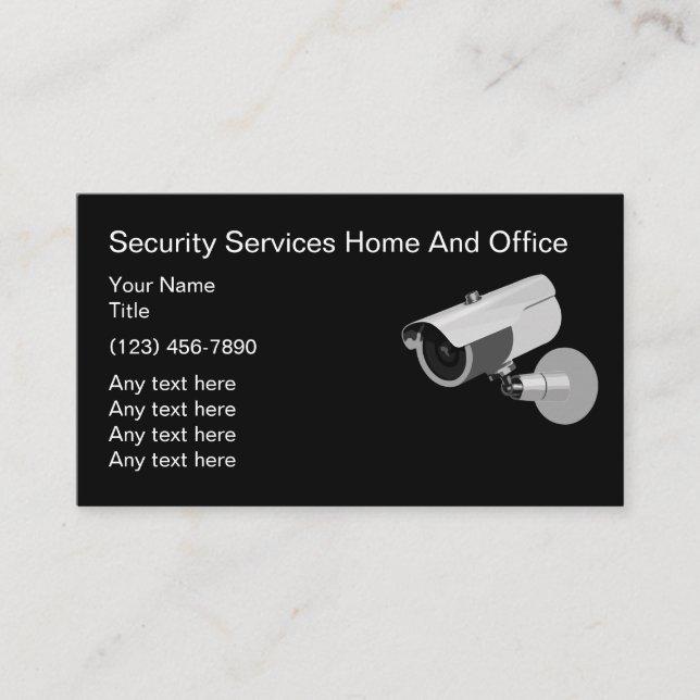 Security Services Business Card With Video Camera (Front)