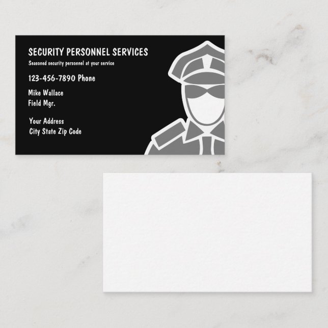 Security Services Business Cards (Front/Back)