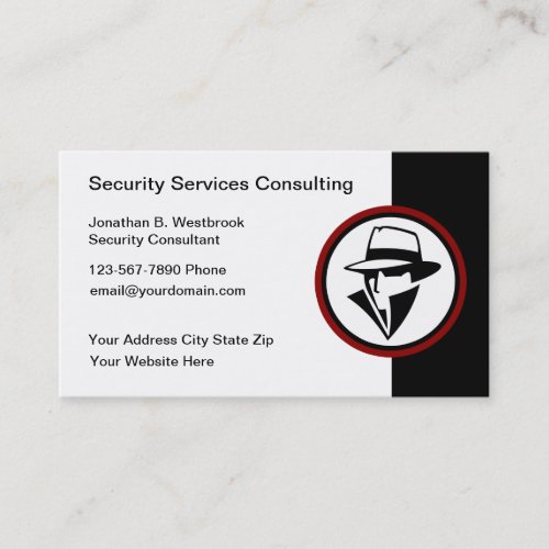 Security Services Consultant Business Cards