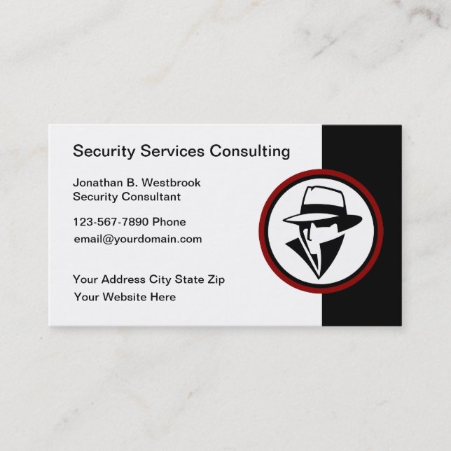 Security Services Consultant Business Cards (Front)