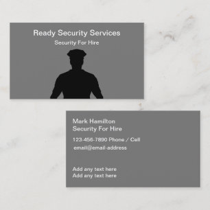 Security Services For Hire Glossy Business Cards