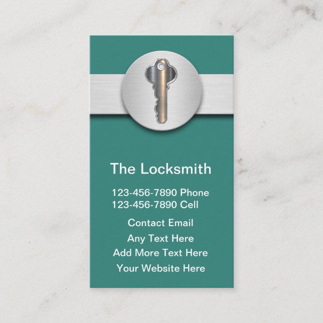 Security Services Locksmith Business Cards (Front)