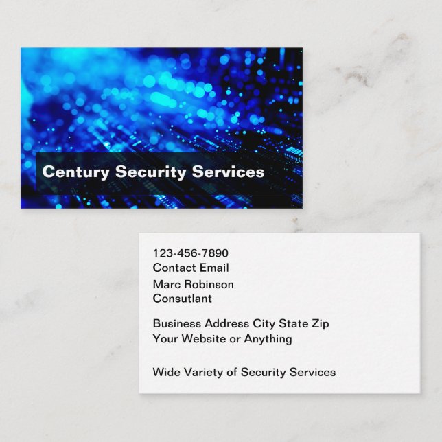 Security Services Modern Abstract Business Card (Front/Back)