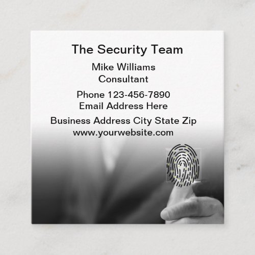 Security Services Modern Fingerprint Business Card