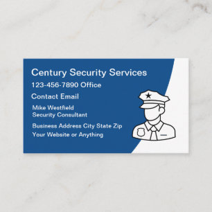 Security Services Modern Simple  Business Card