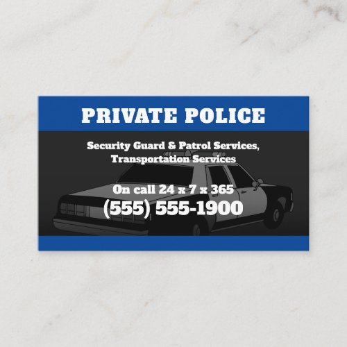 Security Services  Private police Business Card