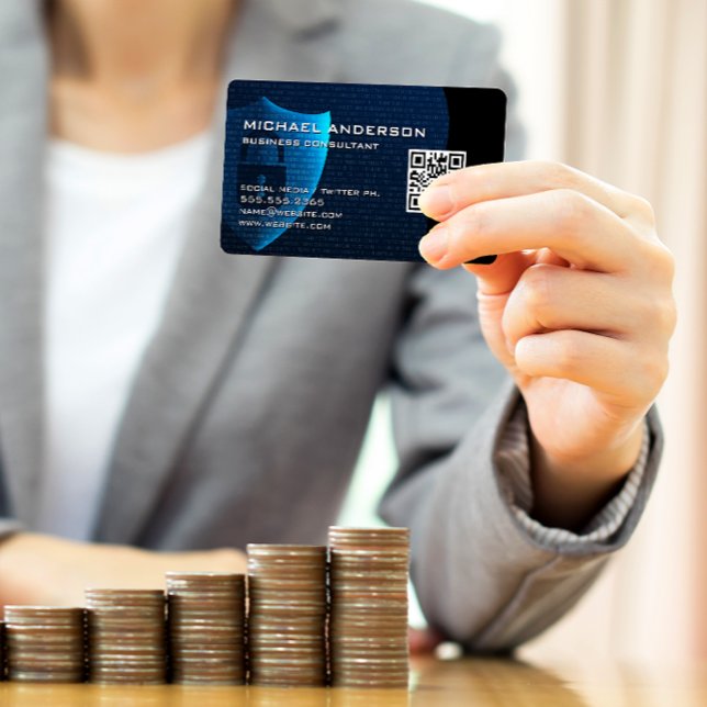 Security Shield Graphics | QR Code Business Card (Creator Uploaded)