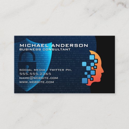 Security Shield Graphics  Tech Logo Business Card
