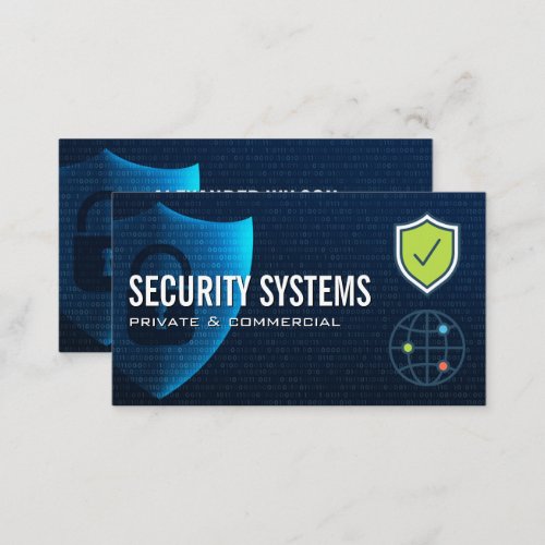 Security Shield  Network Protection  Code Business Card