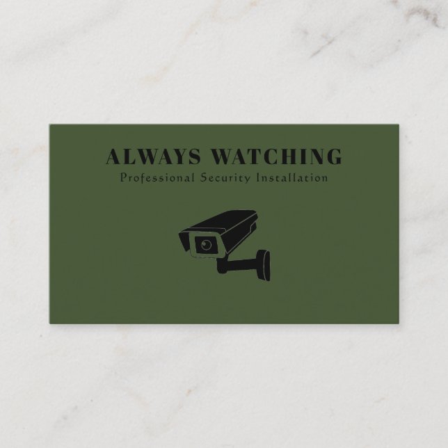 Security Solutions Surveillance System CCTV Camera Business Card (Front)