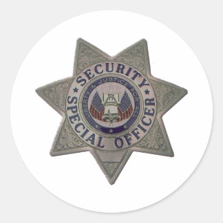 Security Special Officer Silver Classic Round Sticker