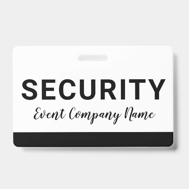 Security Staff Company Name Badge (Front)