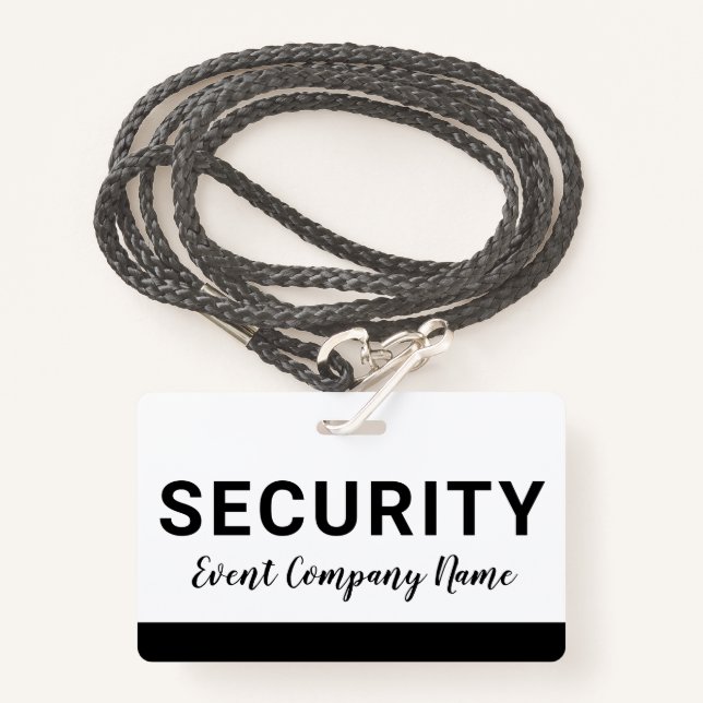 Security Staff Company Name Badge (Front with Lanyard)