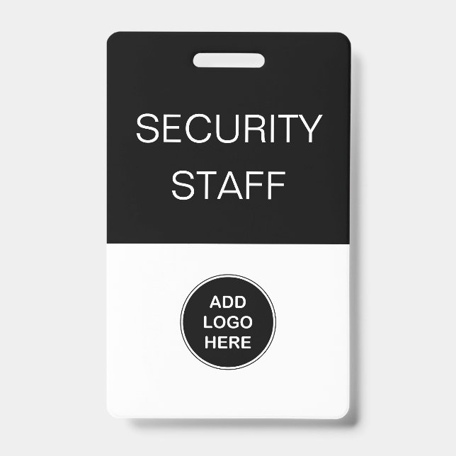 Security Staff Simple Logo Design Badge (Front)