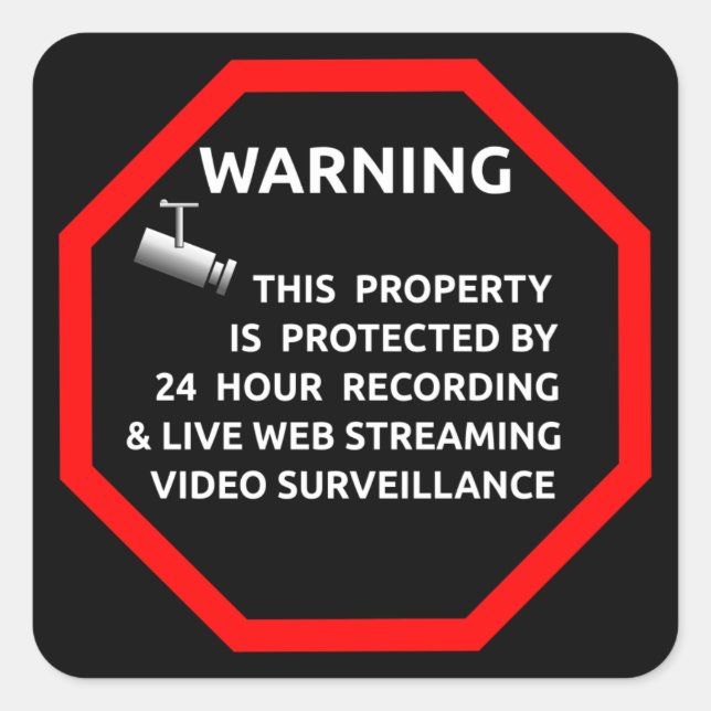 SECURITY STICKER SIGN WARNING SURVELLIENCE CAMERA (Front)