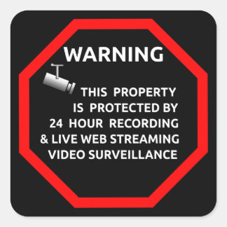 SECURITY STICKER SIGN WARNING SURVELLIENCE CAMERA