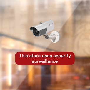 Security Surveillance Static Window Cling Signs
