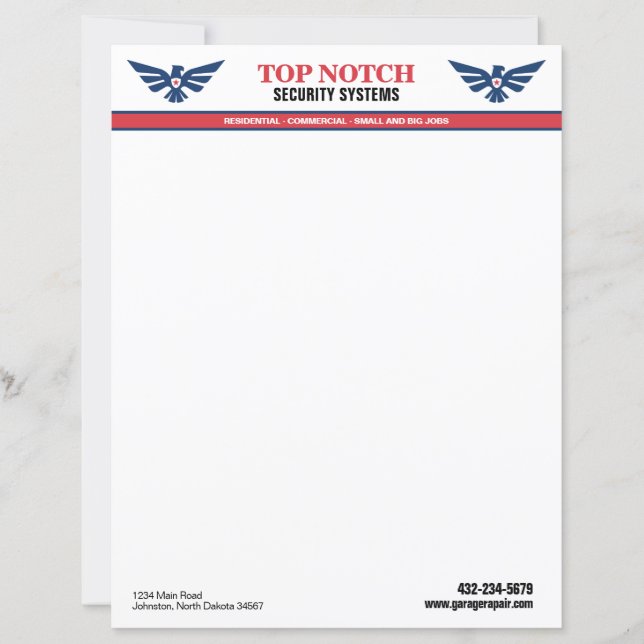 Security System Letterhead (Front)