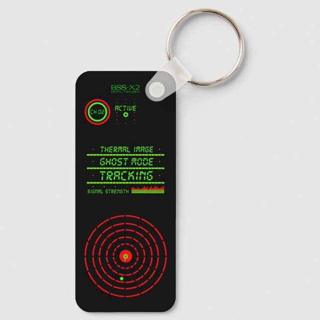 Security System Military Gun Camo Black Dim Shadow Keychain (Back)