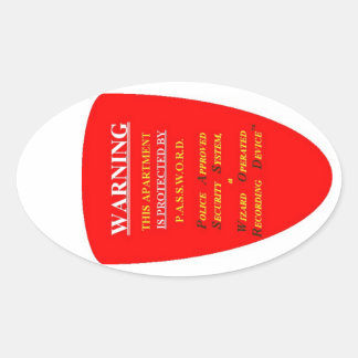 SECURITY SYSTEM WARNING OVAL STICKER