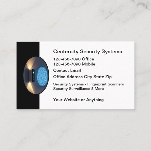 Security Systems Business Cards Modern Design