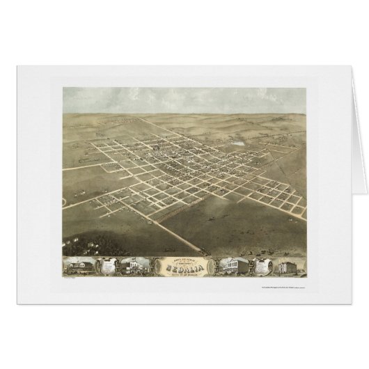 Sedalia, MO Panoramic Map - 1869 Cards (Front Horizontal)