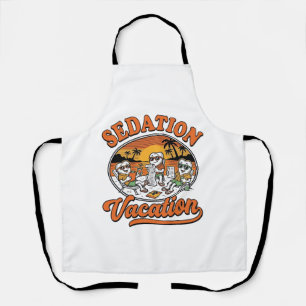 Sedation Vacation Retro Dental Humor Shirt Design_ Apron