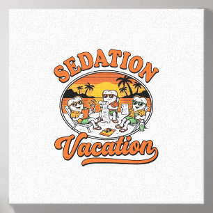 Sedation Vacation Retro Dental Humor Shirt Design_ Canvas Photo Tile