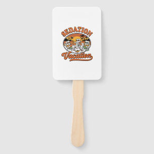 Sedation Vacation Retro Dental Humor Shirt Design_ Hand Fan