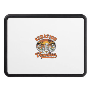 Sedation Vacation Retro Dental Humor Shirt Design_ Hitch Cover