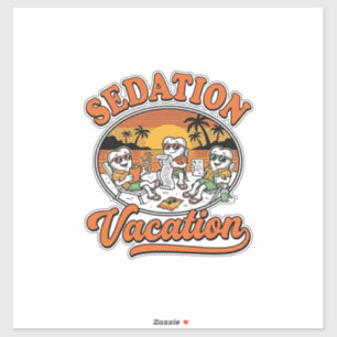 Sedation Vacation Retro Dental Humor Shirt Design_ Sticker