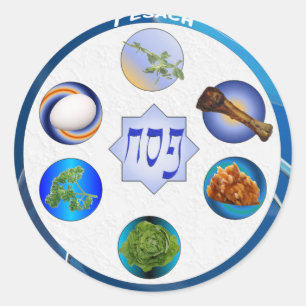 Seder Plate Classic Round Sticker