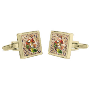 Seder Plate & Matzah Gold Cufflinks