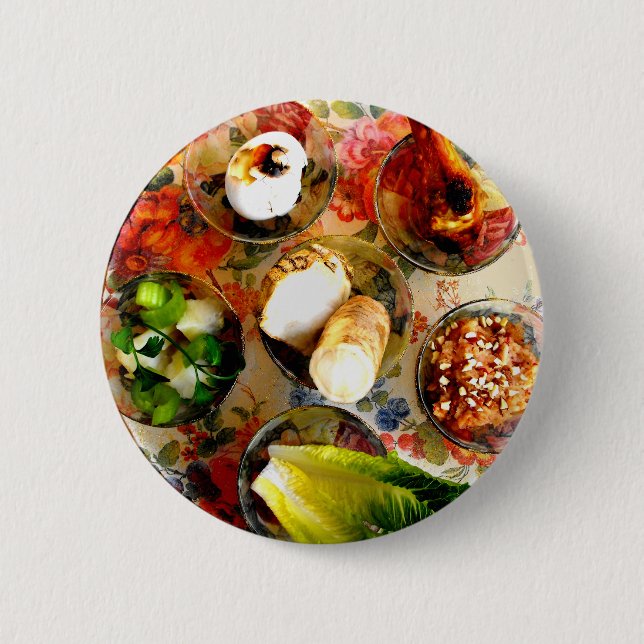 Seder Plate Pinback Button (Front)
