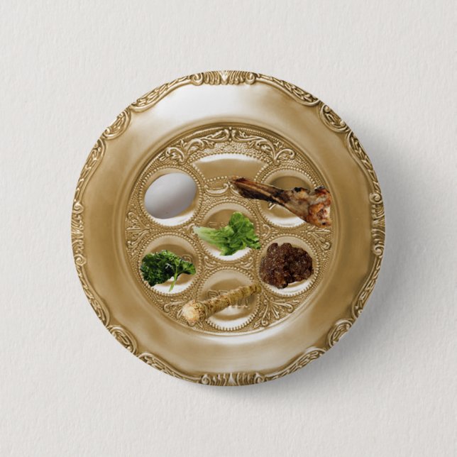 Seder Plate Pinback Button (Front)