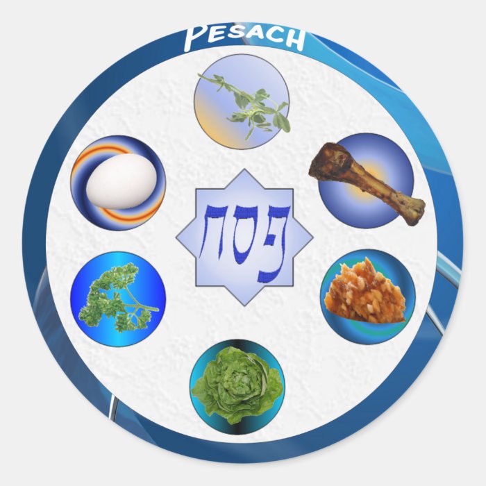 Seder Plate Round Stickers