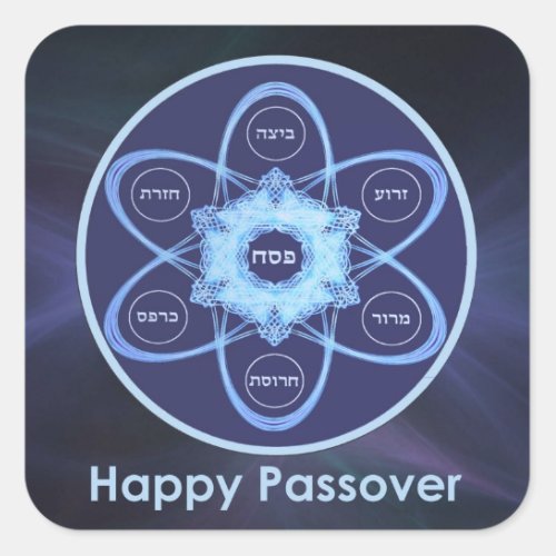 Seder Plate Square Sticker