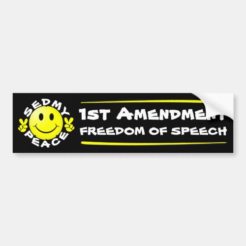 Sedmy Peace 1st Amendment Freedom Of Speech Bright Bumper Sticker