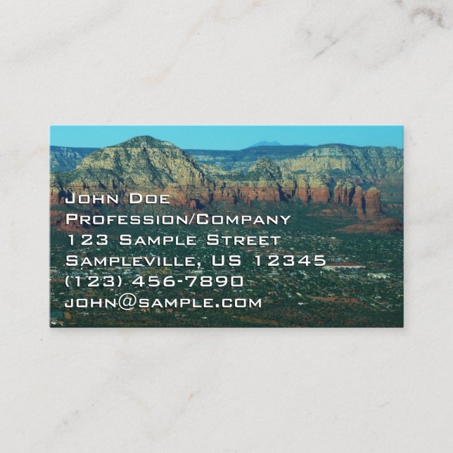 Sedona and Coffee Pot Rock from Above Business Card (Front)