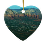 Sedona and Coffee Pot Rock from Above Ceramic Ornament