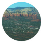 Sedona and Coffee Pot Rock from Above Classic Round Sticker