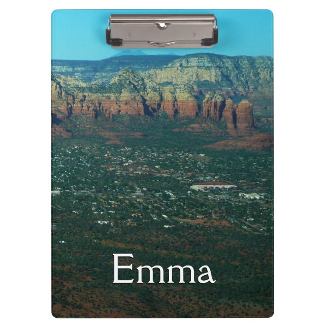 Sedona and Coffee Pot Rock from Above Clipboard (Front)