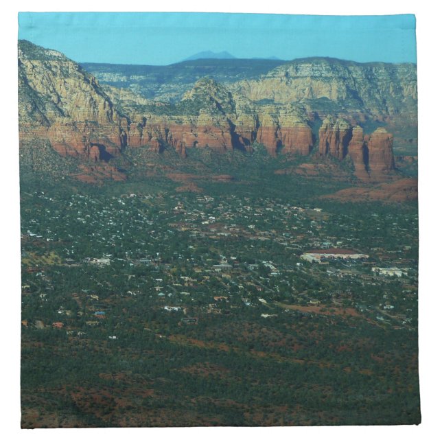 Sedona and Coffee Pot Rock from Above Cloth Napkin (Front)