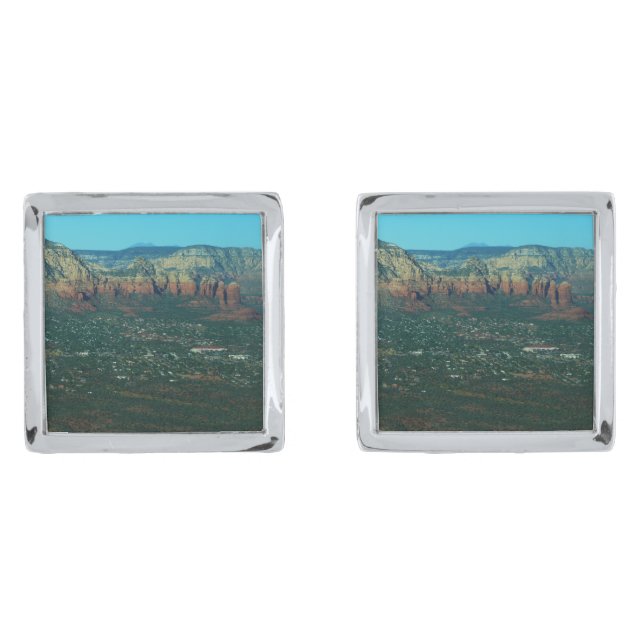 Sedona and Coffee Pot Rock from Above Cufflinks (Front)