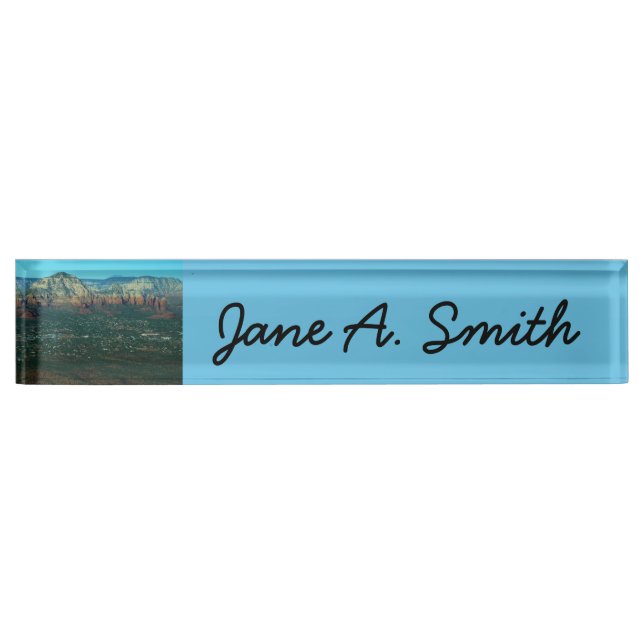 Sedona and Coffee Pot Rock from Above Desk Name Plate (Front)