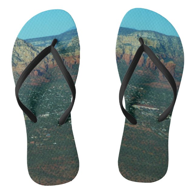 Sedona and Coffee Pot Rock from Above Flip Flops (Footbed)